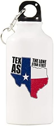 Texas Bayrağı Ve Harita Devlet Hafif Alüminyum Spor Su Şişesi BPA Ücretsiz Anahtarlık Ve vidalı kapak 400ml