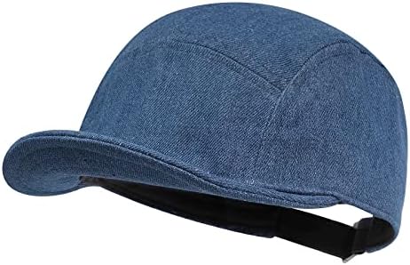 Clakllie Yumuşak Kısa Ağız beyzbol şapkası Denim şoför şapkası Düşük Profilli baba şapkası 5 Panel Düz Fatura Snapback Kap