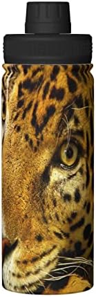 Su Şişesi Leopar Afrika Vahşi Hayvan 18 Oz Paslanmaz Çelik Vakum Yalıtımlı Geniş Şişe Sızdırmaz Emzik Kapaklı