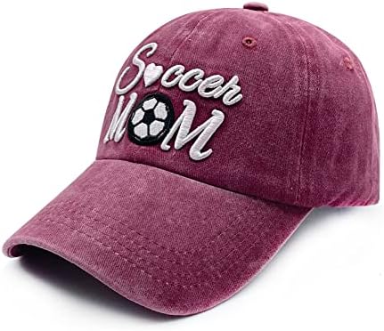 Waldeal kadın Ayarlanabilir İşlemeli Futbol Anne Şapka Yıkanmış beyzbol geniş şapka