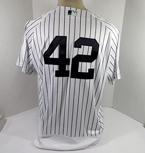 2020 New York Yankees James Paxton 42 Oyun Yayınlanan Beyaz Forma HGS P JR - Oyun Kullanılan MLB Formaları
