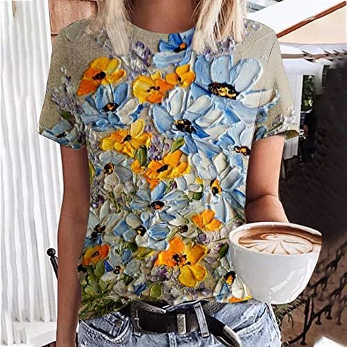 Kadın Van Gogh Boyama baskılı tişört Çiçek Boyama Tee Üstleri Ünlü Empresyonist Yağlıboya Gömlek Kadınlar için