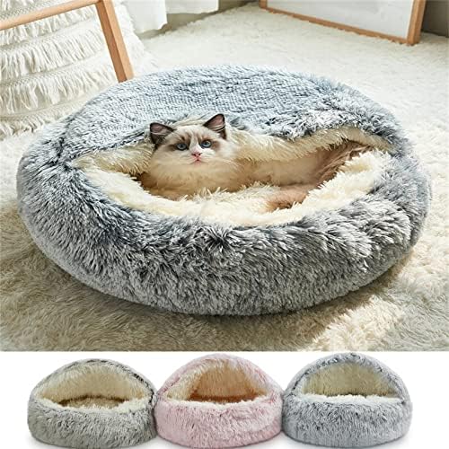 Kedi Köpek Yuvarlak Pet Yatak Kış Sıcak Uyku Tulumu Uzun Peluş Yumuşak Pet Yatak Yıkanabilir Pet Yatak Sakinleştirici Yatak