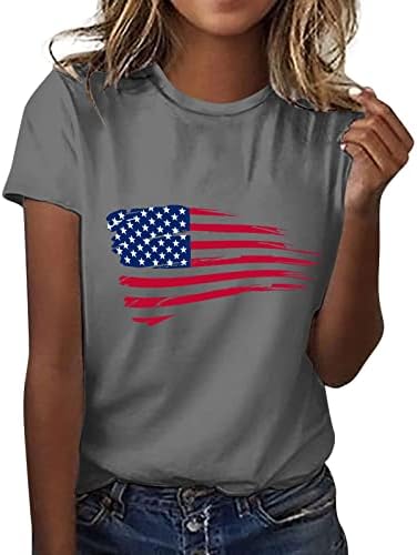 Kadınlar için kısa Kollu Üstleri Yaz Bağımsızlık Günü Gömlek Kadın Grafik T Shirt Kadınlar için Üst Uzun Kollu