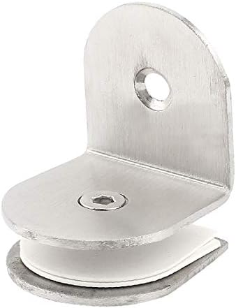 X-DREE Dolap Banyo Dik Açı Ayarlanabilir Hareketli Paslanmaz Çelik Kelepçe Klip kapı menteşesi 8-15mm Cam(Gabinete para baño,