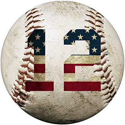 Beyzbol numarası 12 Amerikan ABD bayrağı ile telefon standı PopSockets PopGrip: Telefonlar ve Tabletler için Değiştirilebilir