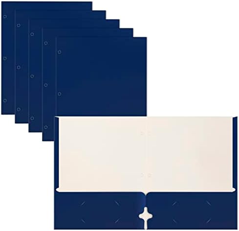 İki Cep Portföy Klasörü, 50'li Paket, Mavi, Mektup Boyutunda Kağıt Klasörleri, Better Office Products, 50 Adet, Mavi