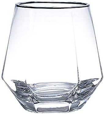 QWERTG Yaratıcı Geometrik viski bardağı Elmas Kristal Cam Altın Çerçeve Şeffaf Kahve Süt çay bardağı Ev Bar çift cam bardak