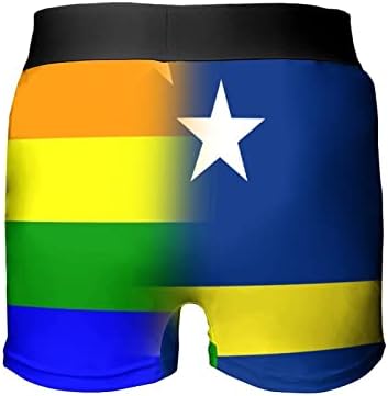 LGBT Gurur Curacao Bayrağı erkek Boxer Külot Yumuşak İç Çamaşırı Sandıklar Paketi Kısa Külot