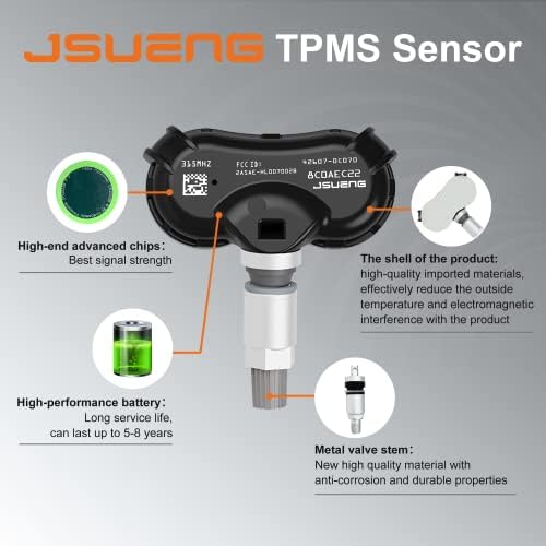 Jsueng TPMS Sensörü ile Uyumlu 08-17 Toyota Sequoia,07-20 Toyota Sienna, 07-17 Toyota Tundra, 4 Paket Lastik Basıncı İzleme