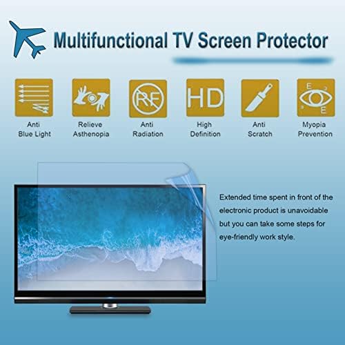 JCSKY 55 inç mat parlama Önleyici TV ekran koruyucu, toz geçirmez Anti Scratch mavi ışık filmi, toz geçirmez, göz yorgunluğunu