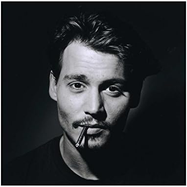 Johnny Depp siyah Beyaz yakın Çekim Sigara Sigara 8 x 10 inç fotoğraf