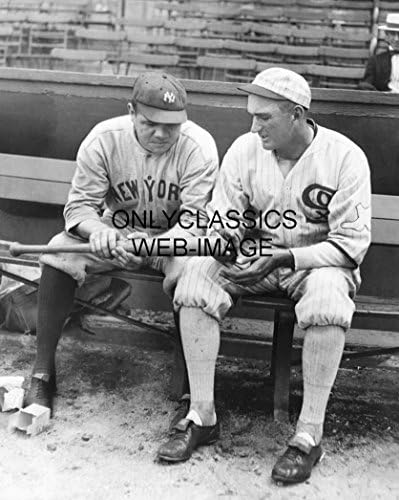 OnlyClassics 1920 Babe Ruth Ve AYAKKABISIZ Joe Jackson Beyzbol Sopası 8X10 Fotoğraf Yankee Black SOX
