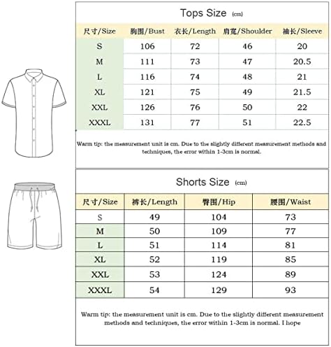 Microbud-VYa Erkek Şort Setleri Baskı Kısa Kollu polo gömlekler ve Şort 2 Parça Kıyafetler Erkekler için
