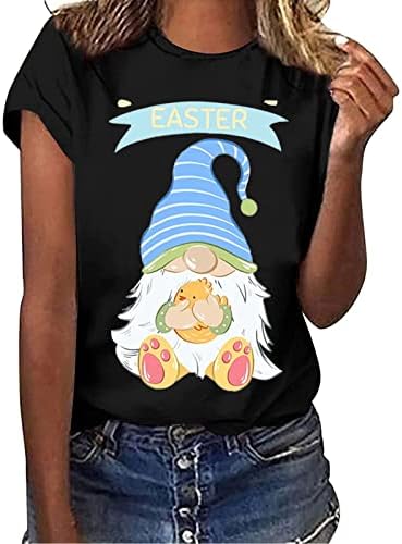 MIASHUI pamuklu uzun kollu tişört T Shirt Kadınlar için Kadın Rahat Mutlu Paskalya Baskılı kısa kollu t Gömlek Bayan Kısa