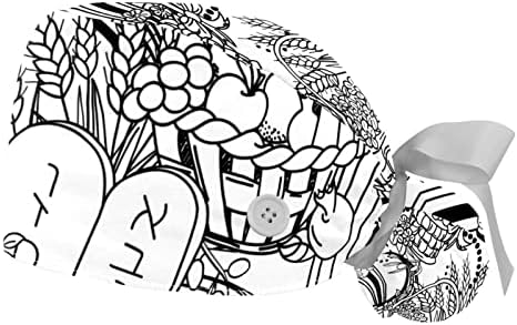 VBFOFBV Çalışma Kapağı Düğmeleri ile Ter Bandı kurdele Geri Kabarık Şapkalar, Şükran Hasat Soyut Meyve Çiçek