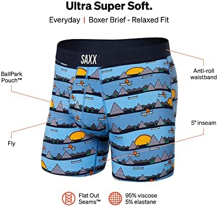 SAXX erkek İç Çamaşırı - Ultra Süper Yumuşak Boxer Külot Sinek ve Dahili Kese Desteği-Erkekler için İç Çamaşırı