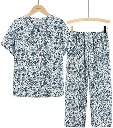 2 Parça yaz kıyafetleri Kadınlar için Artı Boyutu Rahat Kısa Kollu Tees ve Pantolon Setleri Yaşlı Kadınlar Rahat Yoga Seti