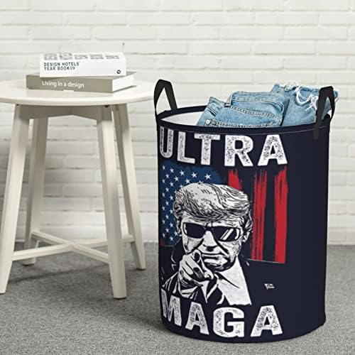 Trump Maga çamaşır sepeti Dairesel Sepet Katlanabilir saklama sepetleri Yatak Odası Banyo İçin Sepet