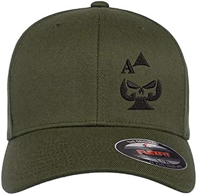 Maça Ası Keskin Nişancı Silahı Punisher İşlemeli Flexfit Gömme beyzbol şapkası Şapka 2. Değişiklik