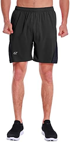 EZRUN erkek 7 inç hızlı kuru koşu şort egzersiz spor Fitness kısa Liner Zip cep ile