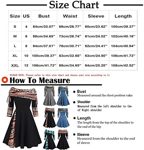 NOKMOPO Maxi Elbise Kadınlar için Cabrio Boyun Cinched Çizgili Flare bir çizgi elbise Uzun Kollu Elbise Kadınlar için