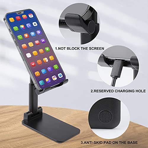 Rock N Roll Kafatası Katlanabilir Cep Telefonu Standı Ayarlanabilir Açı Yüksekliği Tablet Danışma Tutucu
