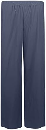 HDZWW Katı Cepler Pantolon Bayanlar Pop Yüksek Belli Düz Bacak Pantolon Yazlar Uzun Açık ışık Düzenli Fit