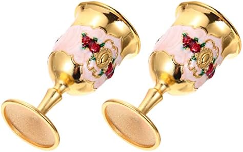 Zarif Kadeh için BESTonZON Kadehler Viski Depolama: Gül Mini Kabartmalı Vintage Desen Avrupa Hediye Kadehi Altın Likör Dekoratif