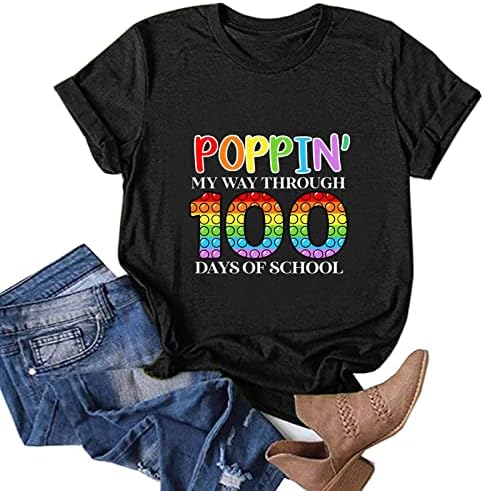 Genç Kızlar Güz Yaz Grafik Tee Kısa Kollu 2023 Moda Pamuk Ekip Boyun Gevşek Fit Bluz T Shirt Kadınlar için L0