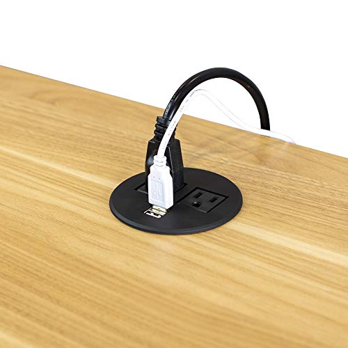 Ayaklı masa Grommet 3.54 Çap - Yuvarlak AC Güç Adaptörü ile Çift USB-Uygun Masaüstü Grommet Çıkışları için Bilgisayar Ofis