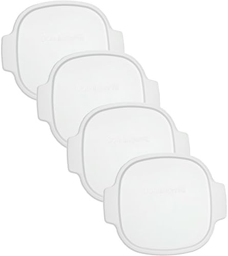 Corningware Stovetop A-2-PC 2-Quart/3-Quart Beyaz Renkli Kare 2'li Paket Plastik Saklama Kapağı