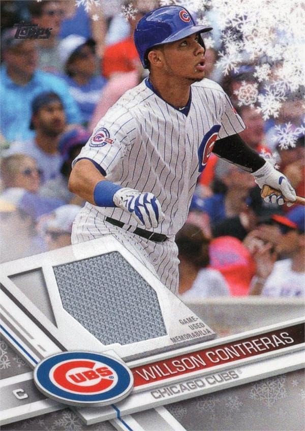 Wilson Contreras oyuncu yıpranmış jersey yama beyzbol kartı (Chicago Cubs) 2017 Topps Walmart RWC-MLB Oyun Kullanılmış Formalar