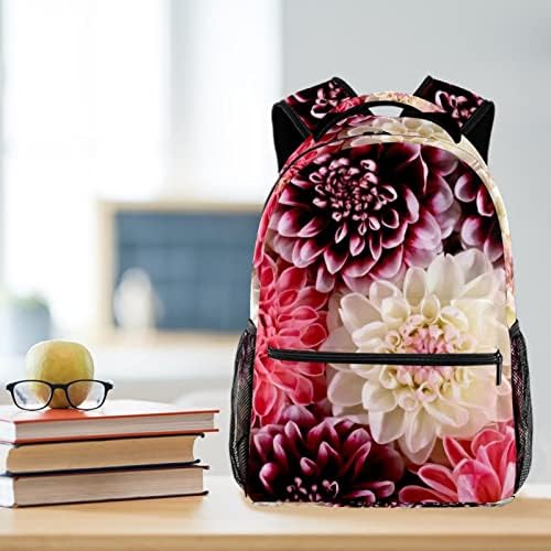Dahlia Çiçekler Sırt Çantaları Erkek Kız Okul Kitap Çantası Seyahat Yürüyüş Kamp Sırt Çantası Sırt Çantası