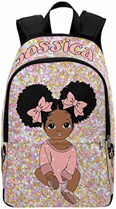 InterestPrint Kişiselleştirilmiş Afro Schoolbag Adı ile Özel Afrika Amerikan Ayı Sırt Çantası ile Özelleştirilmiş Adı Laptop