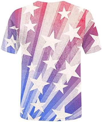 Bayan Bluzlar Şık Rahat Amerikan Bayrağı Gömlek Kadın ABD Yıldız Çizgili Dördüncü Temmuz Vatansever Gömlek Gevşek Tee Tops