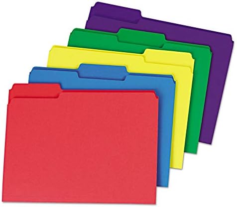 Evrensel Deluxe Ağır Dosya Klasörleri, 1/3-Cut Sekmeler: Çeşitli, Mektup Boyutu, 0.75 Genişleme, Çeşitli Renkler, 50 / Kutu