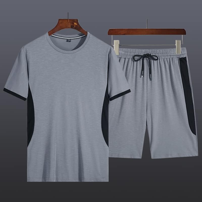 Casual Erkek Setleri Yaz Slim Fit Eşofman Erkek Spor T-Shirt + Şort İki Adet Takım Elbise Giyim Erkek