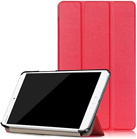 Kepuch Custer Kılıf Huawei MediaPad için M3 8.4, Ultra-İnce PU-Deri Sert Kabuk Kapak için Huawei MediaPad M3 8.4-Kırmızı