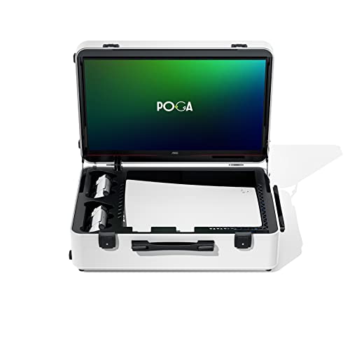 POGA LUX PlayStation 5 Premium Taşınabilir Konsol Seyahat Çantası dahil. Arabası ve 24 AOC Oyun Monitörü - Beyaz