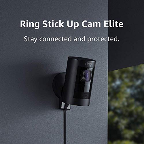 Ring Stick Up Cam Elite, İç / Dış Mekan Güçlü HD Güvenlik Kamerası, İki Yönlü Konuşma, Gece Görüşü, Alexa ile Çalışır - Siyah
