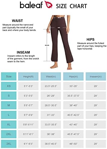 BALEAF kadın Pamuk Yoga Pantolon, 6 Cepler, Rahat Bootcut Flare Tayt Streç Rahat Salonu Seyahat Pantolon