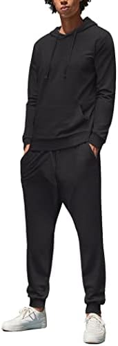 COOFANDY erkek Eşofman 2 Parça Hoodie Eşofman Setleri Uzun Kollu spor takım Elbise Moda spor elbise