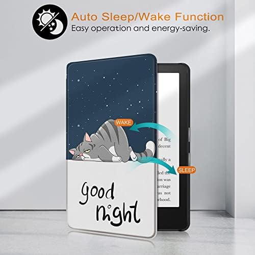 Slimshell Kılıf için Tüm-Yeni Kindle (10th Nesil, 2019 Yayın) - Hafif Premium PU Deri Koruyucu Kapak ile Otomatik Uyku /