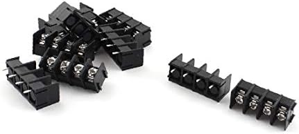 X-DREE 10 Adet Siyah DG7.62 4 Pozisyon 4Pin PCB dayanağı 7.62 mm Pitch Vidalı Terminal Bariyer Blokları 300V 20A(10 Pz DG7.62