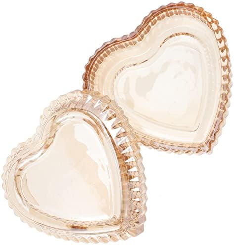 AAOTE Kalp Mücevher Kutusu Cam Biblo Takı saklama kutusu Takı Hediye Kutusu Yüzük Küpe Kolye Hazine Sandığı Organizatör