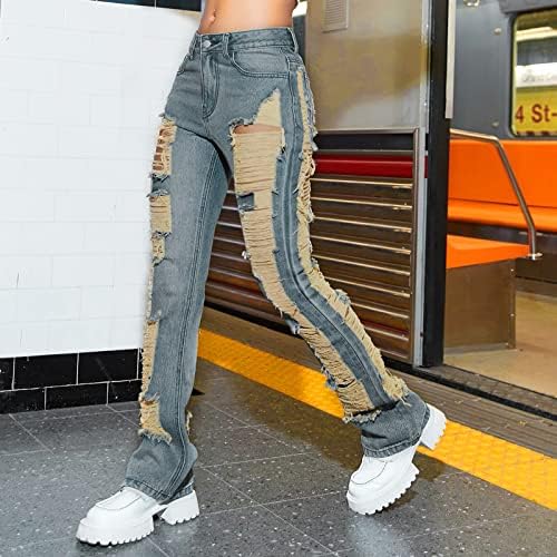 MIASHUI Kadınlar Geniş Pantolon Yüksek Bel Jean Kadınlar için 2023 Yeni Kot Moda 90s Kot Ganimet Kaldırma Kot Kadınlar için