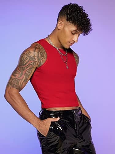 GORGLİTTER erkek Moda Egzersiz Neon kırpma kolsuz yelek Slim Fit Sıcak Gömlek