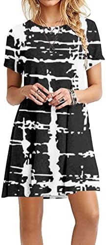TOPUNDER yaz elbisesi, Kolsuz Yaz Zarif Kokteyl Kadın Parti Bir Çizgi Gevşek Kayma Yumuşak Elbise Katı Crewneck
