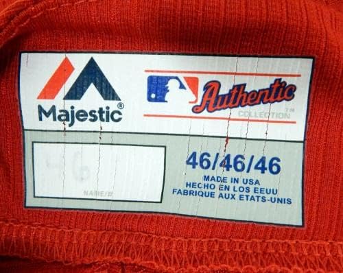 2014-15 Philadelphia Phillies Gustavo Martinez 52 Oyun Kullanılmış Kırmızı Forma ST BP 46 - Oyun Kullanılmış MLB Formaları
